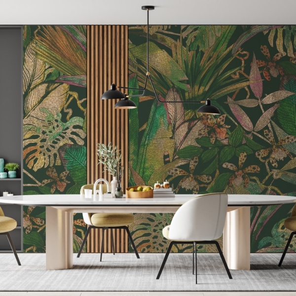 Fotomosaik aus exotischen Blättern