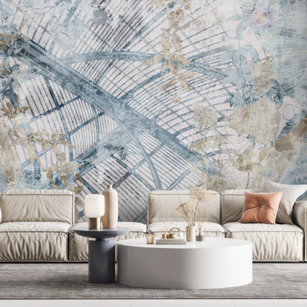 Blaue verflochtene Fototapete