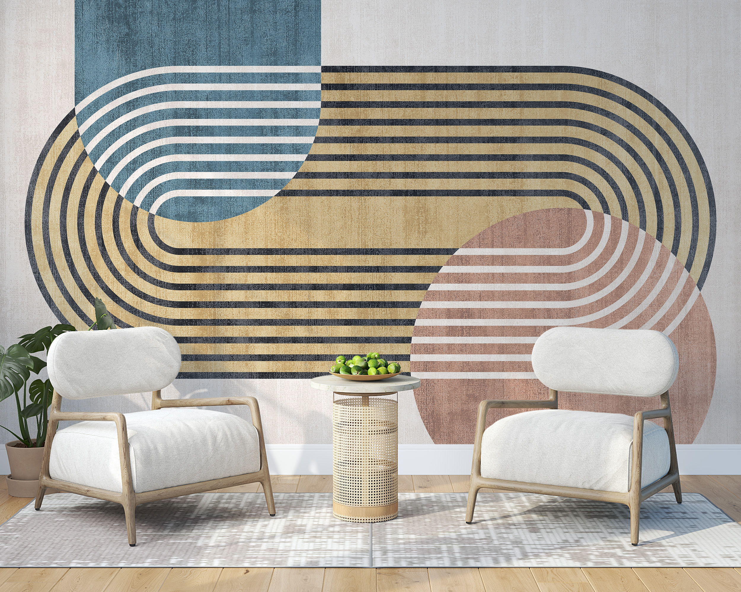 Wandmalerei Oval und Kreis