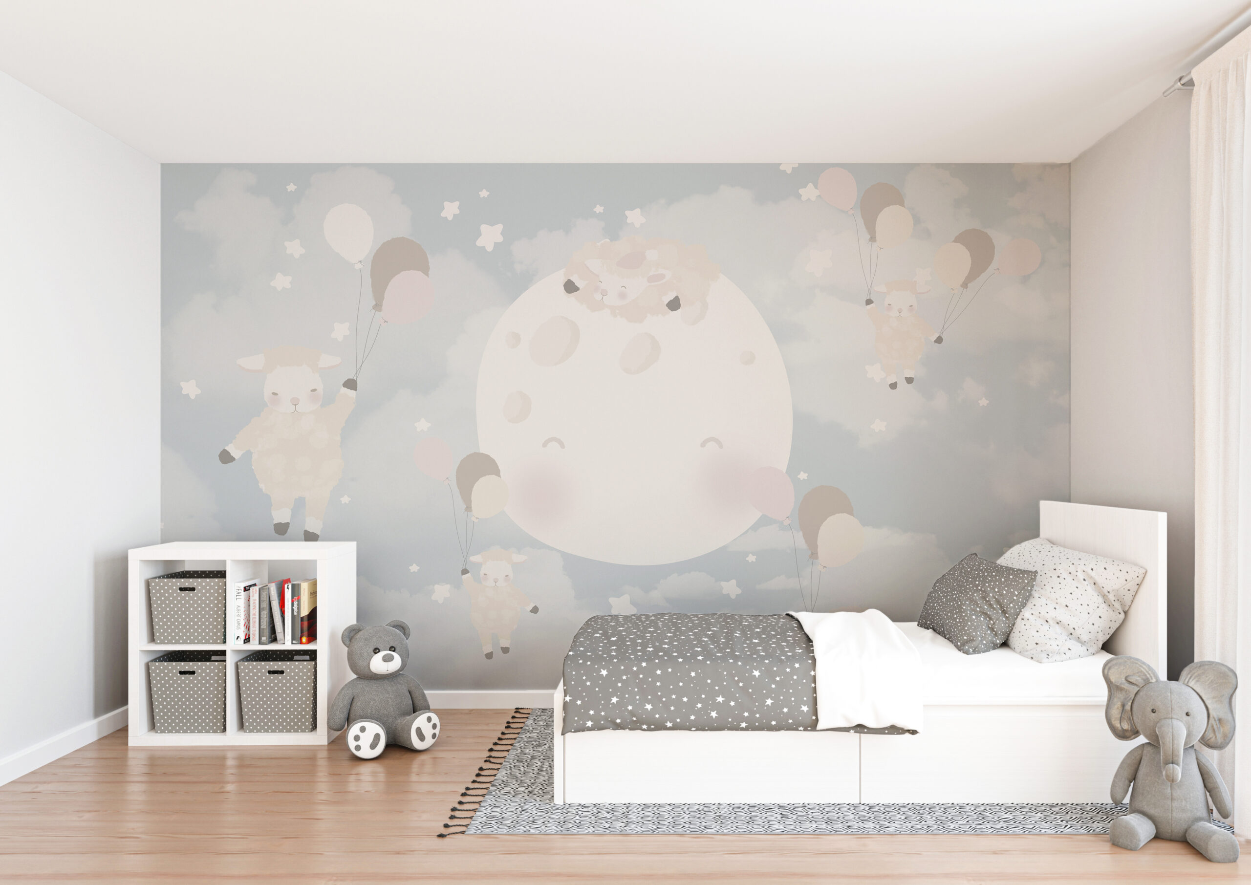 Wandgemälde Schafe in den Sternen