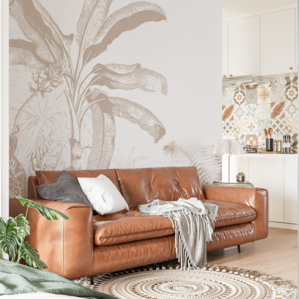 Fototapete Palme auf weißem Hintergrund