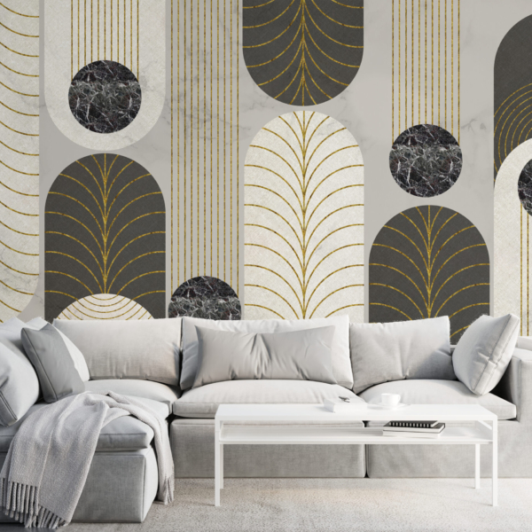 Fototapete Halbkreis mit Gold