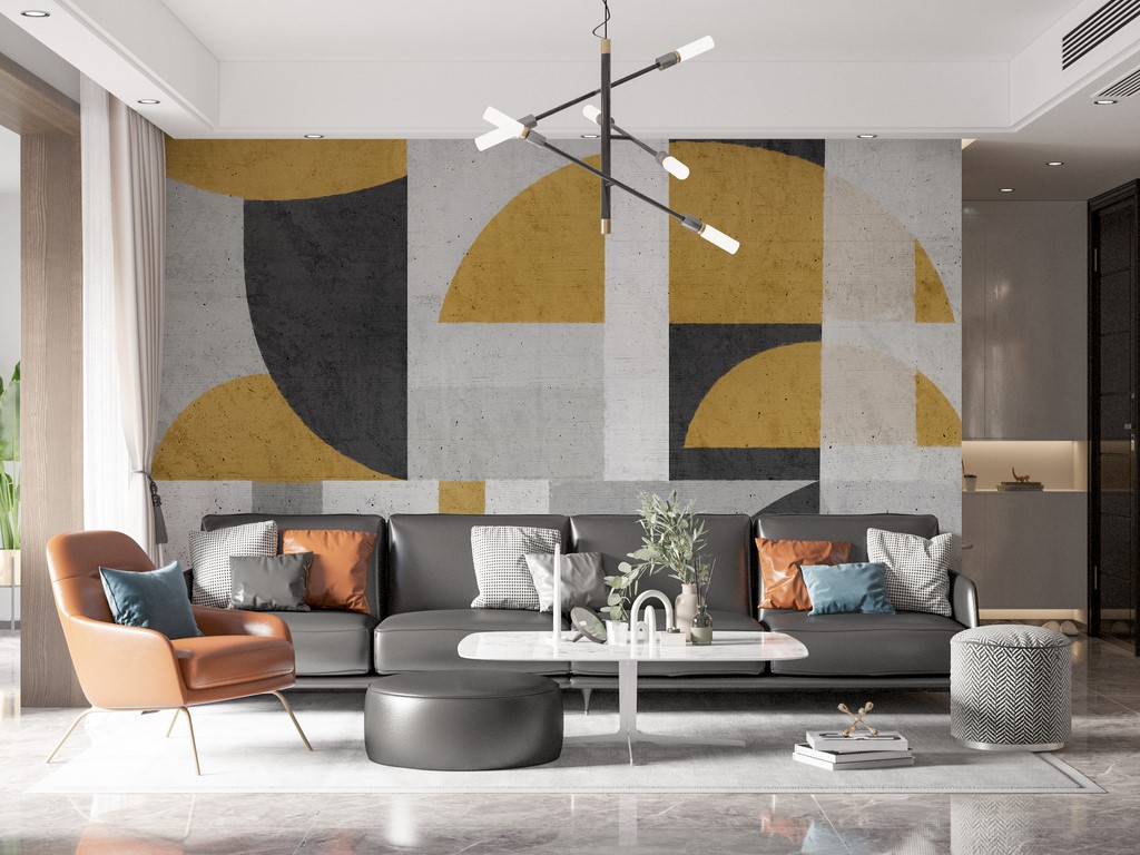 Fototapete Rechtecke und Halbkreise