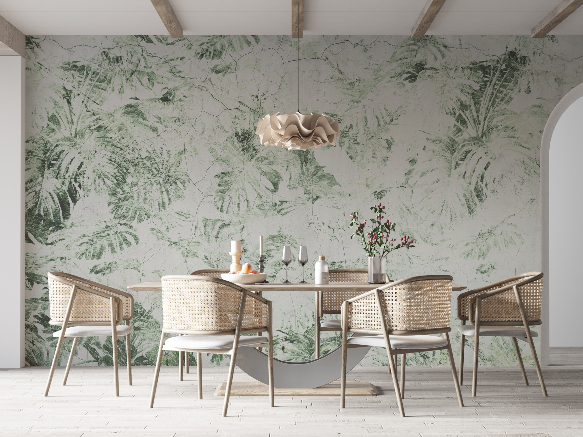 Wandbild Abgewischtes Pflanzenmotiv