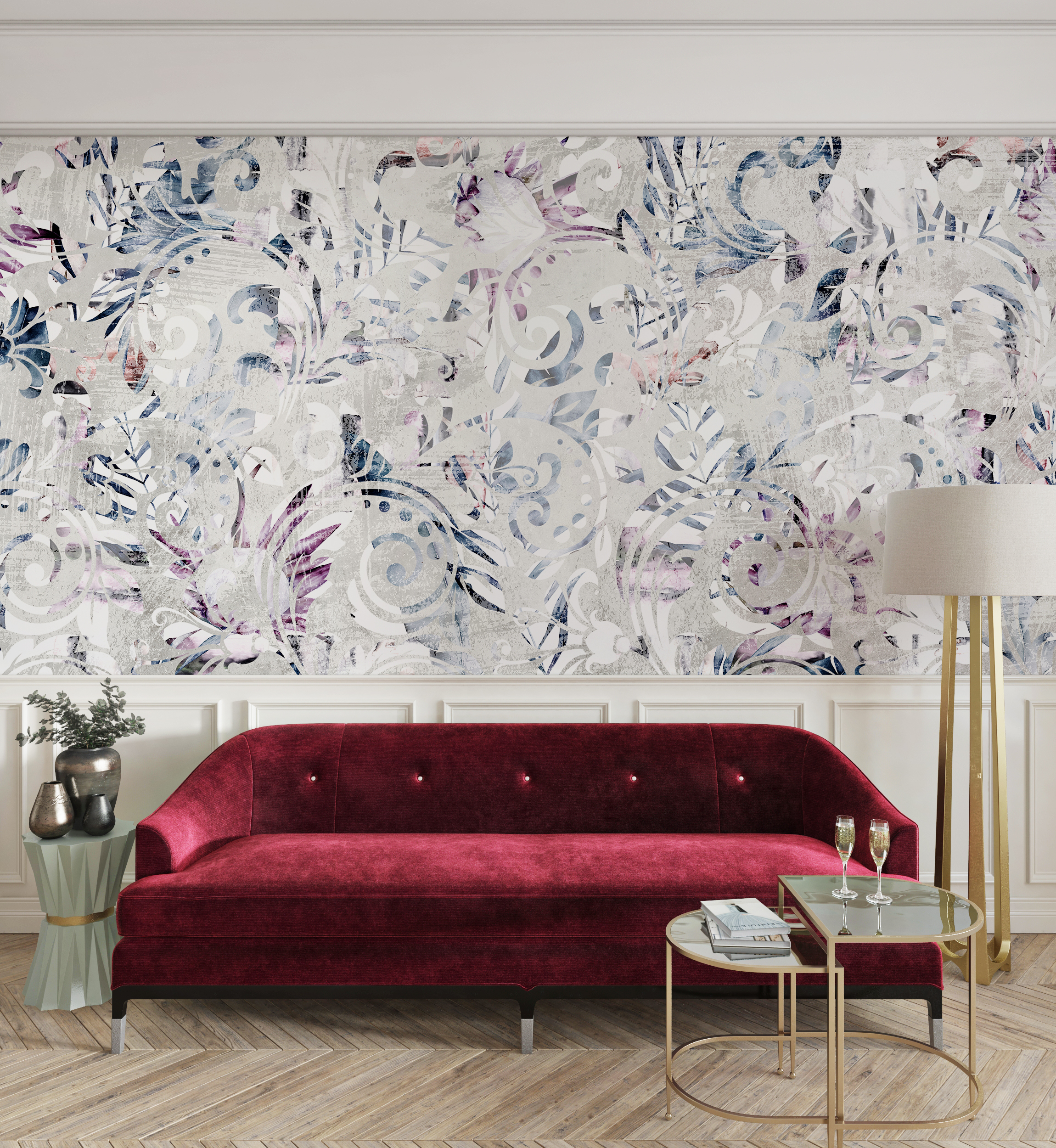 Wandgemälde Pflanzenmosaik