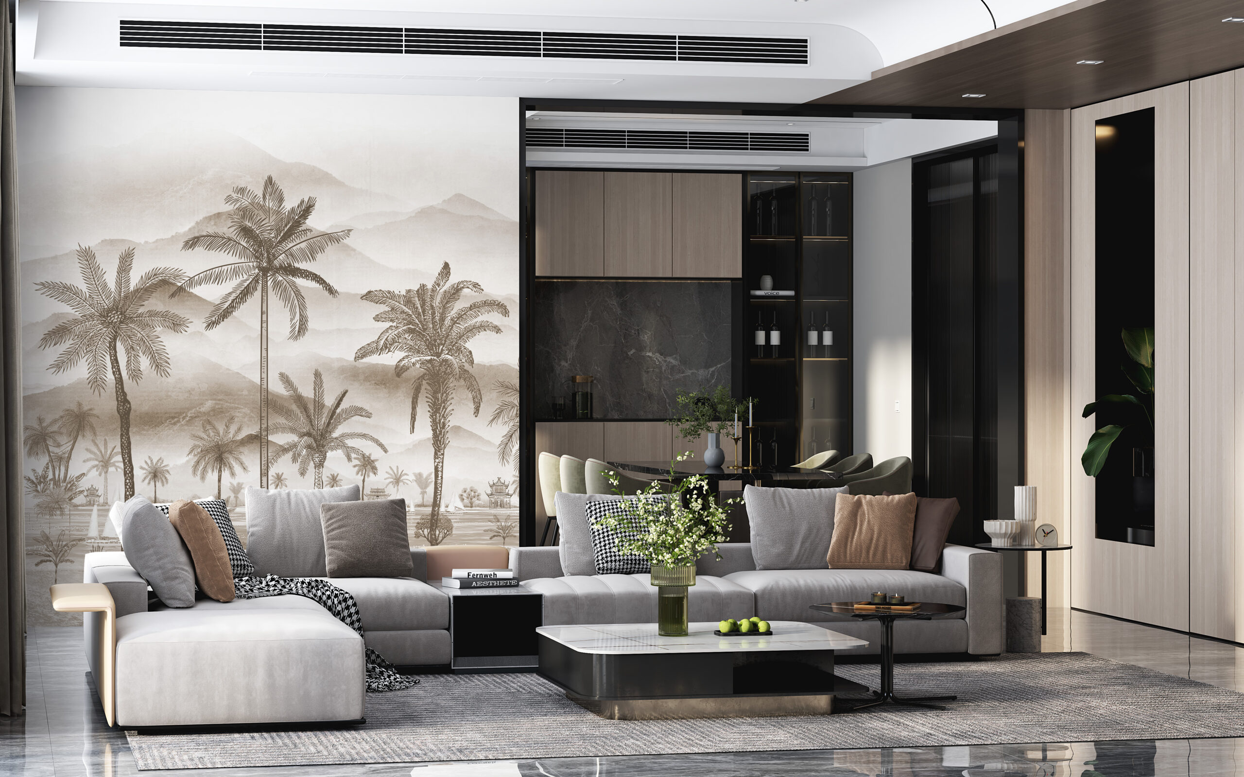 Wandmalerei Exotische Zeichnung