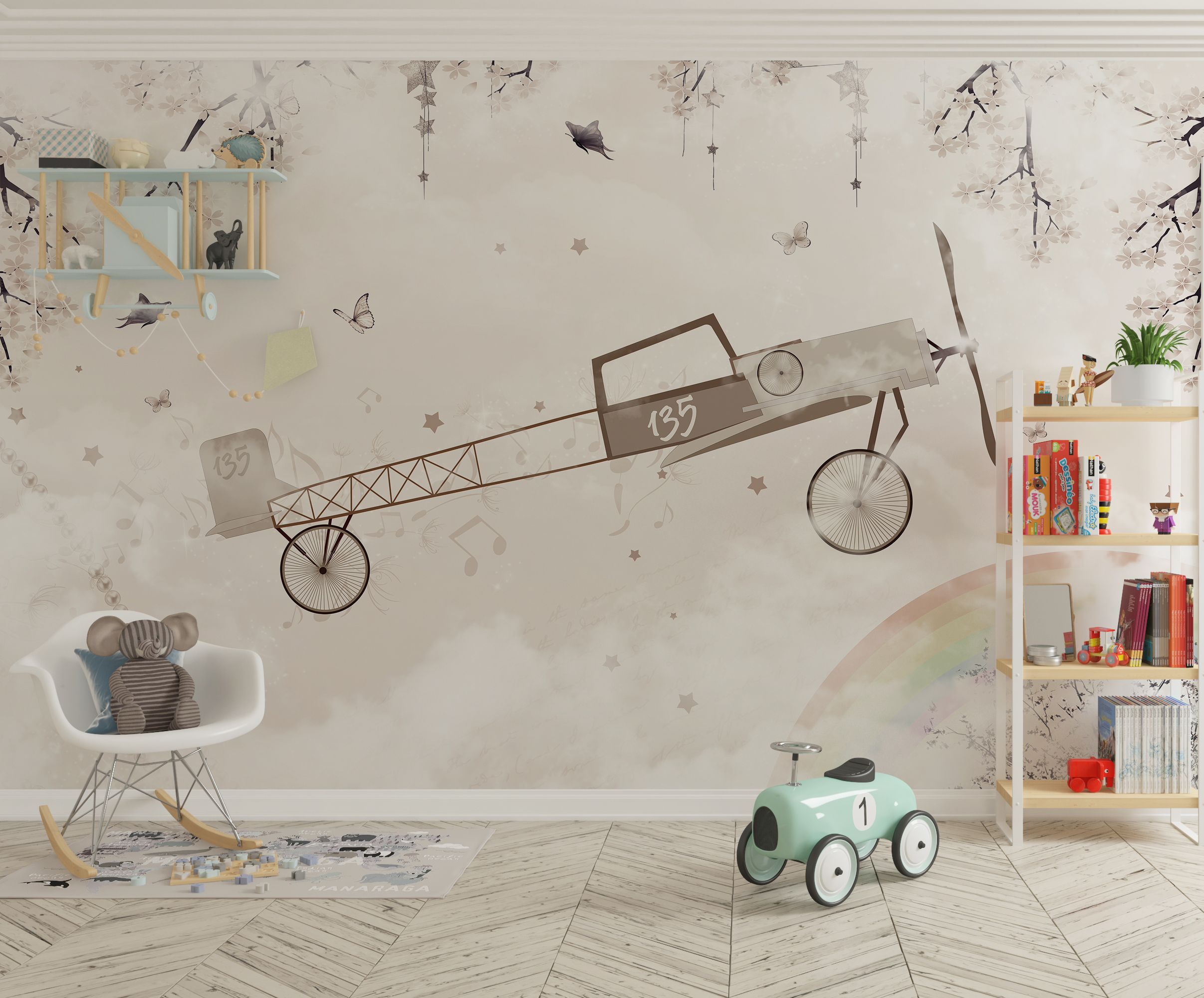 Fototapete Flugzeug im Himmel