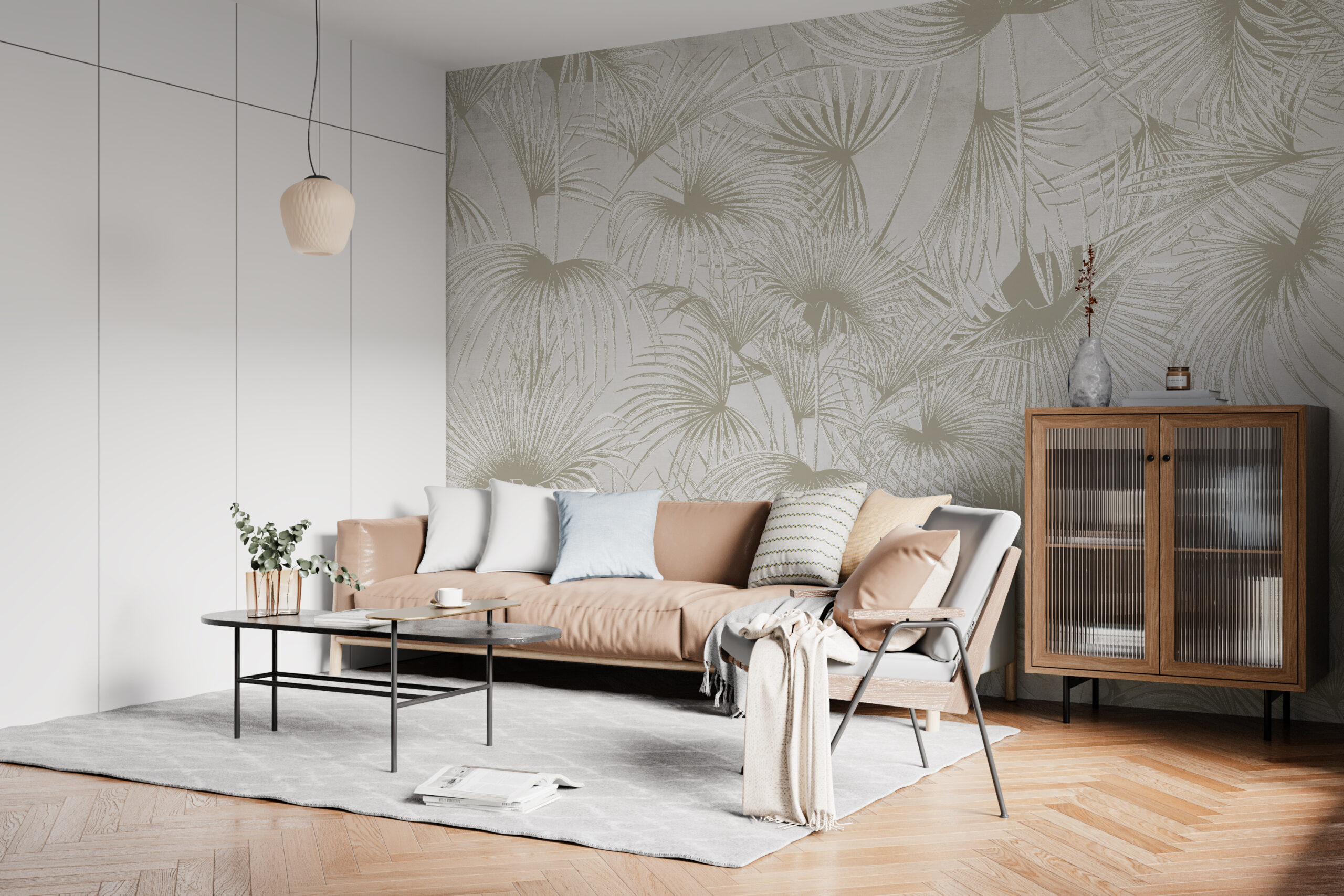 Fototapete Beige Palme