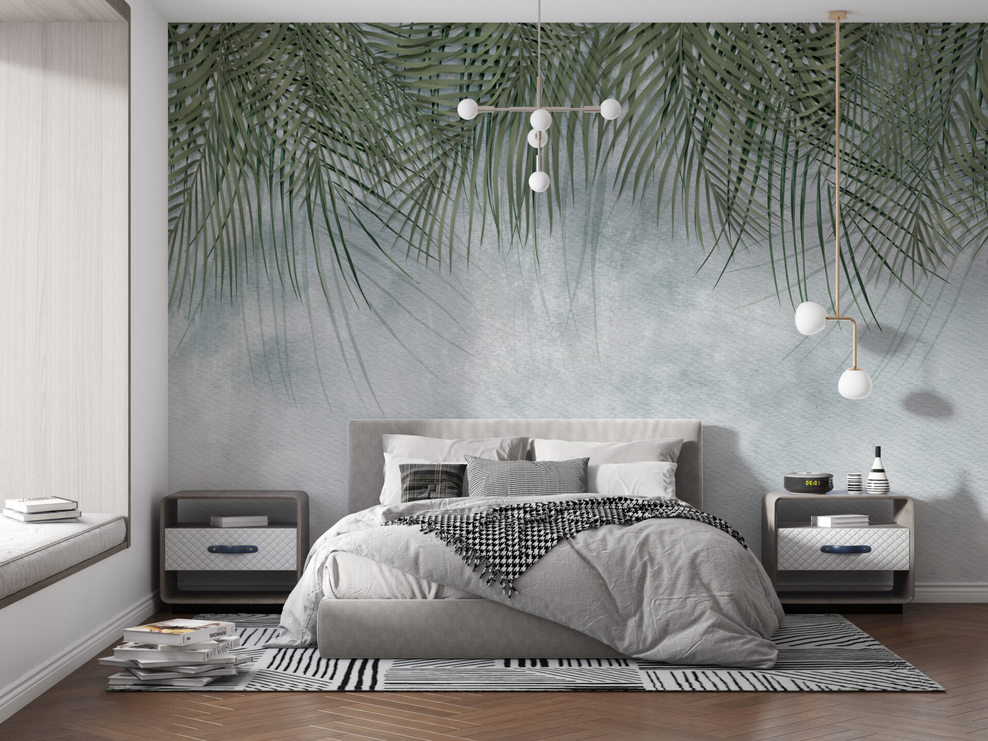 Fototapete Fließende Palmblätter