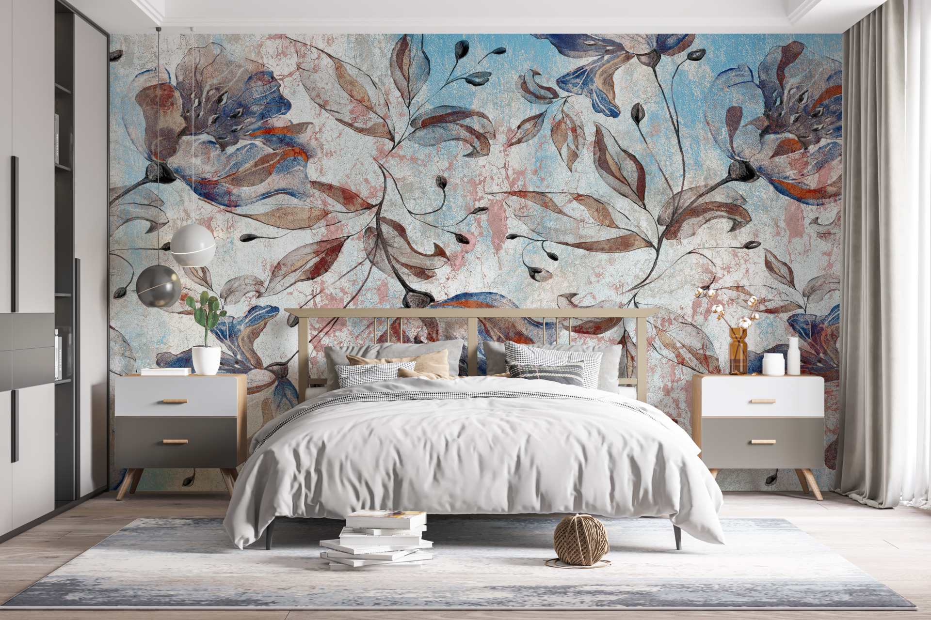 Subtile Blumen Tapete