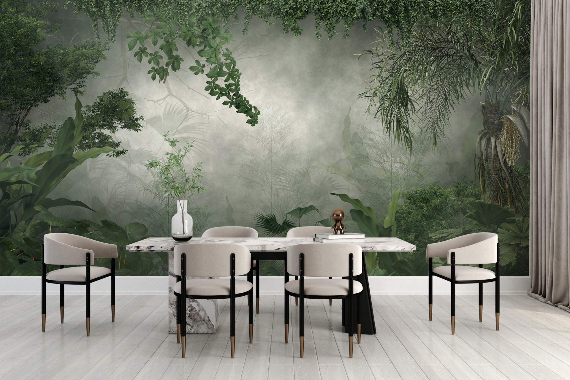 Wandgemälde Licht im Grünen Tunnel