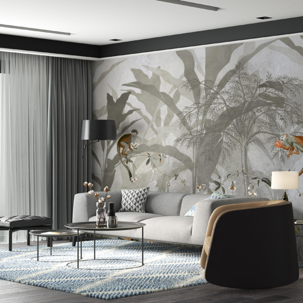 Fototapete Grauer Dschungel