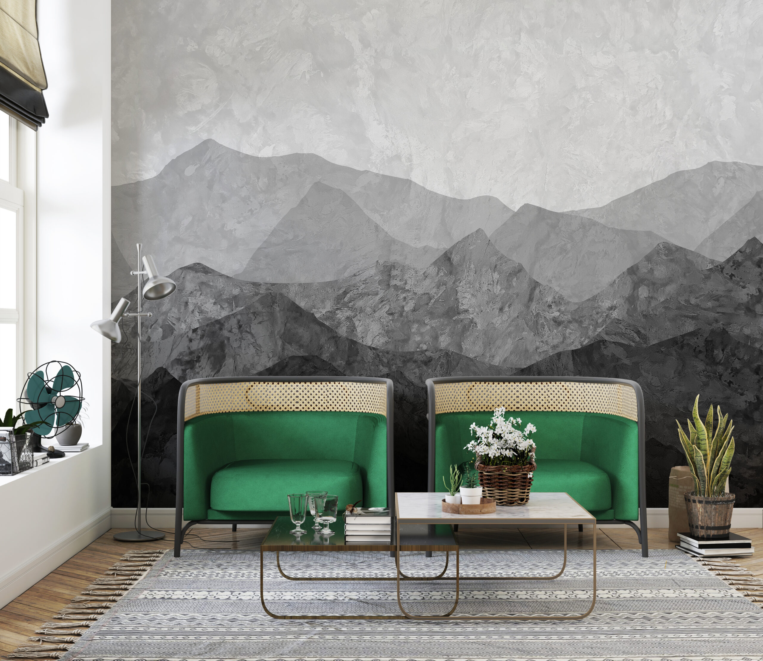 Fototapete Graue Berge