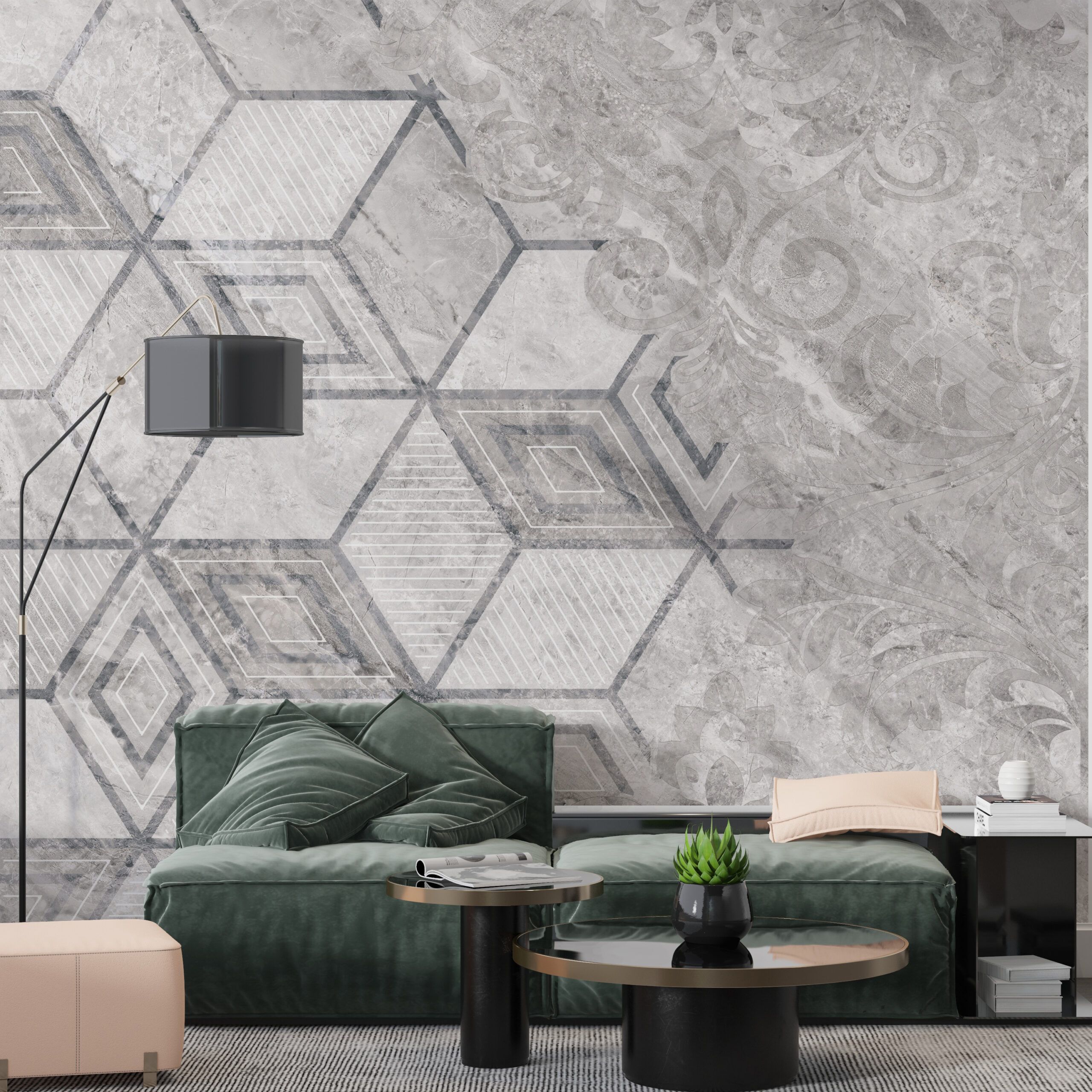 Fototapete Graue Würfel