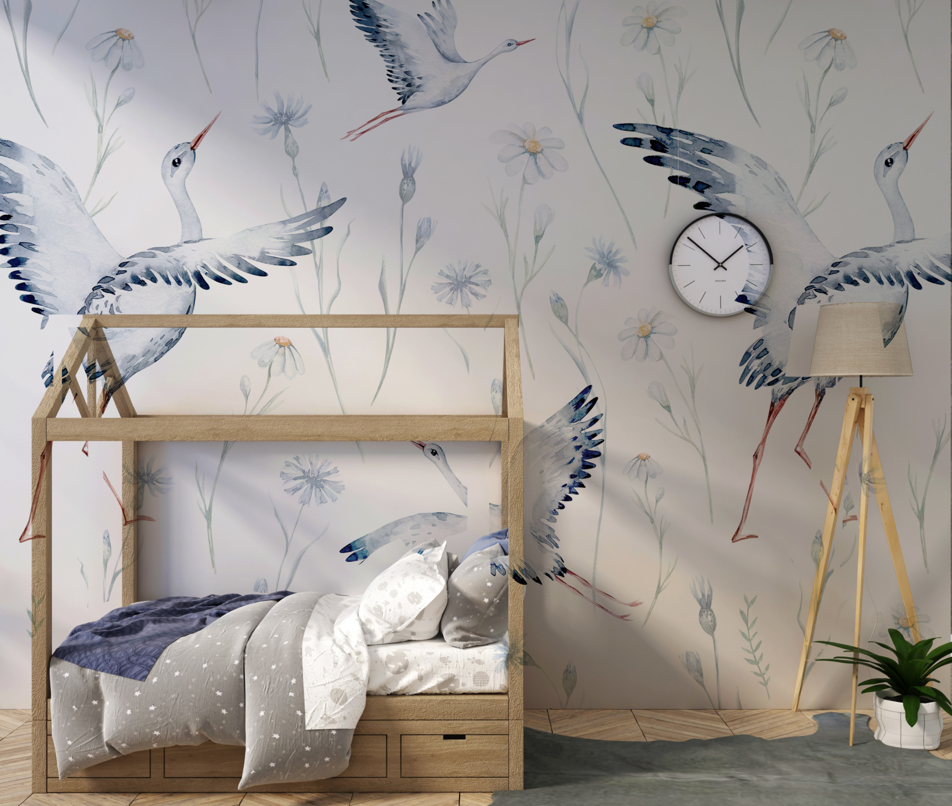 Fototapete Storchentanz