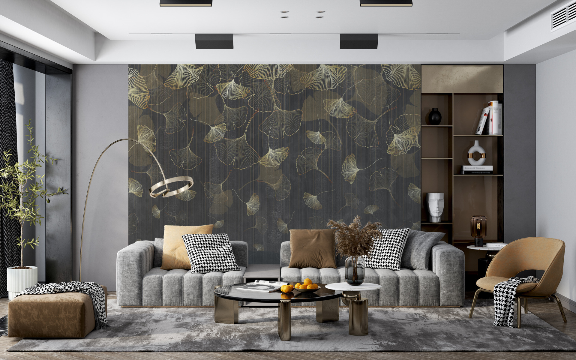 Wandmalerei Tanz der goldenen Blätter