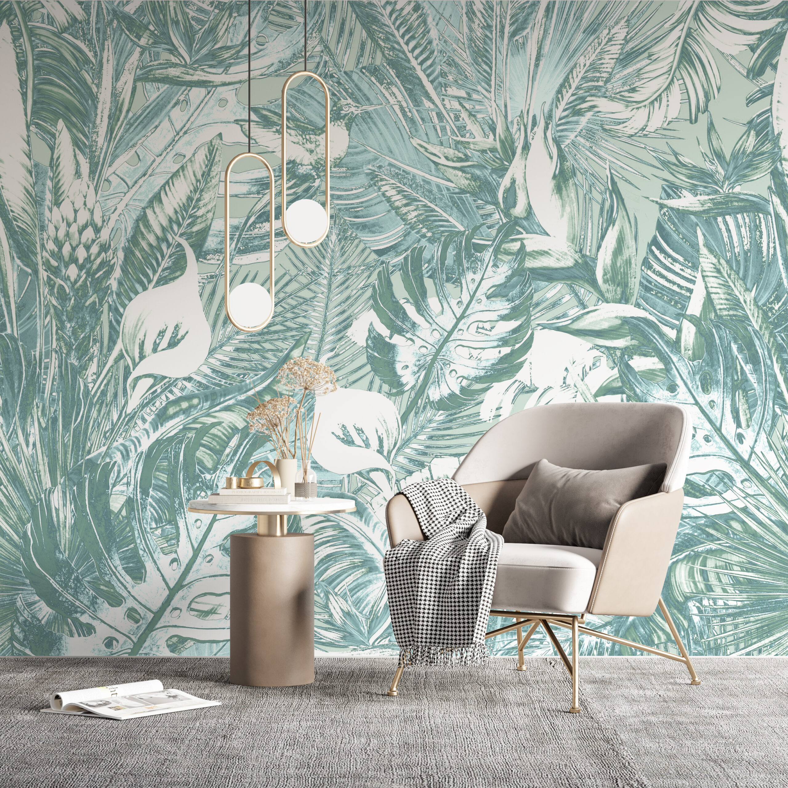 Tropisch grüne Tapete