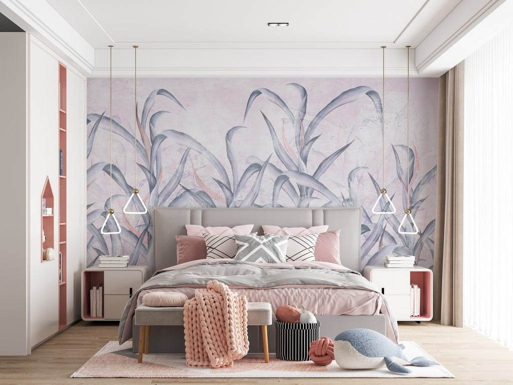 Fototapete In einem Dickicht aus blauen Blättern