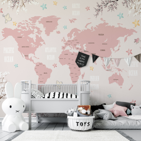 Fototapete Frühling Karte der Welt