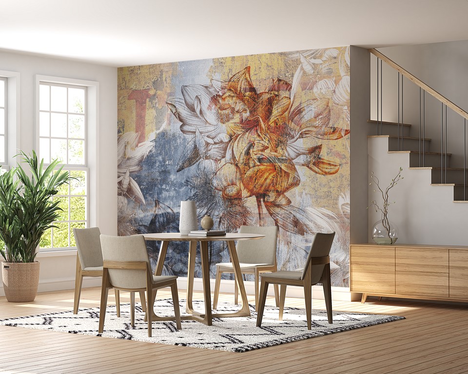 Fototapete Seerosen an der Wand