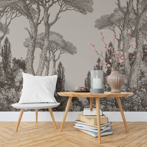 Wandmalerei Hohe Bäume