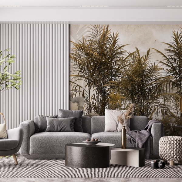 Wandgemälde Hohe tropische Pflanzen