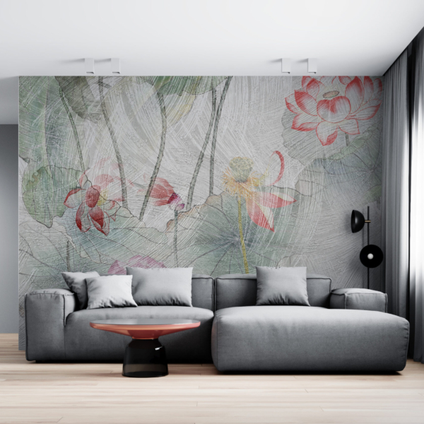 Fototapete Gemalte Seerosen