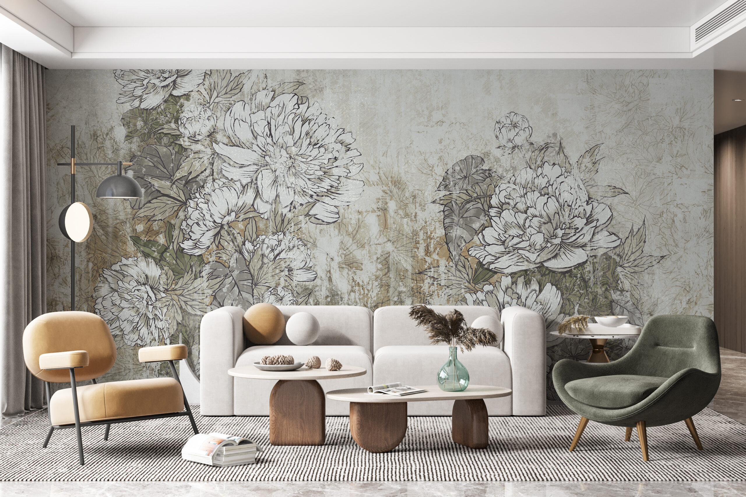 Fototapete Verkrustete Pfingstrosen