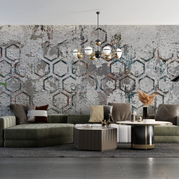 Fototapete Gestreifte Polygone