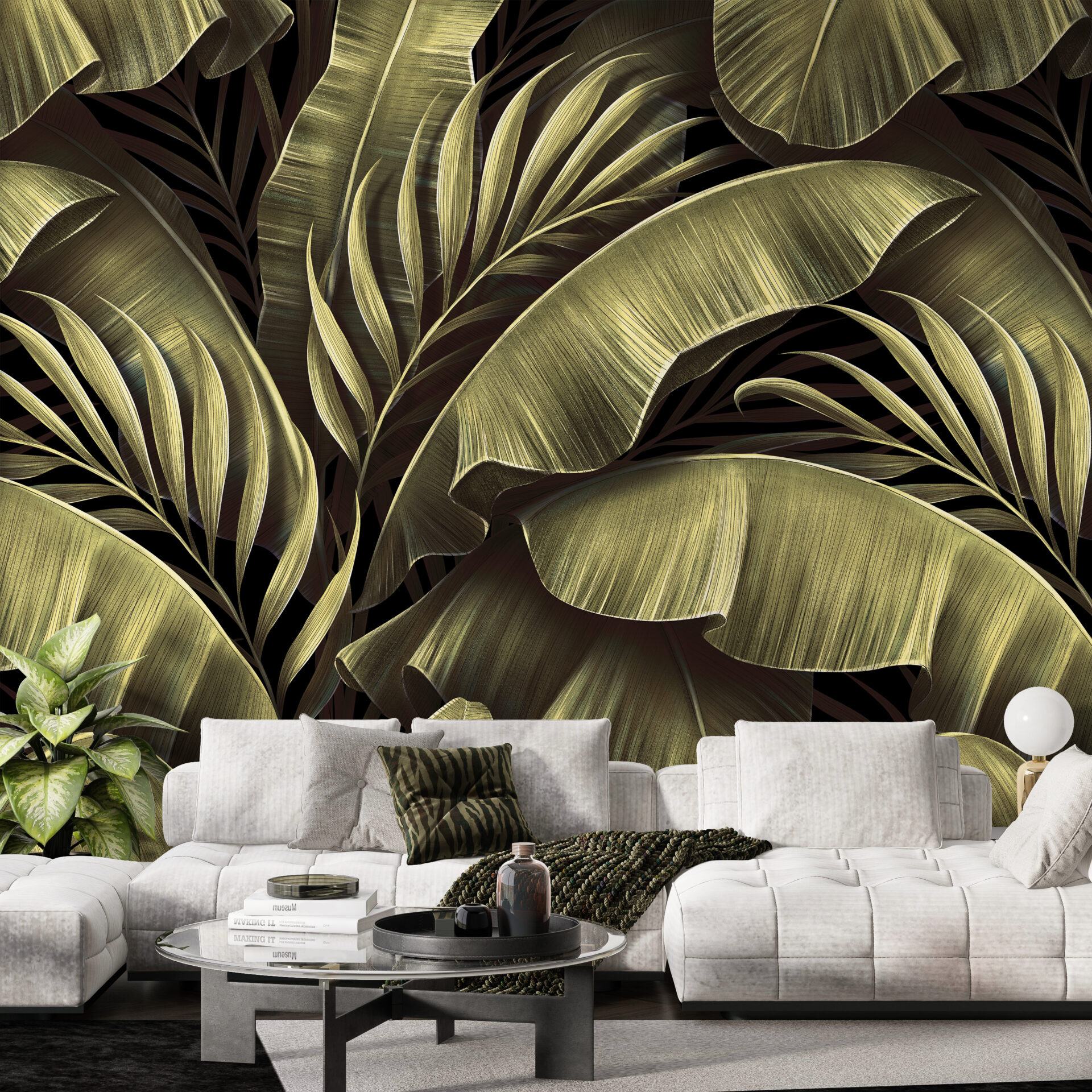 Tropisches Blatt Grün Fototapete