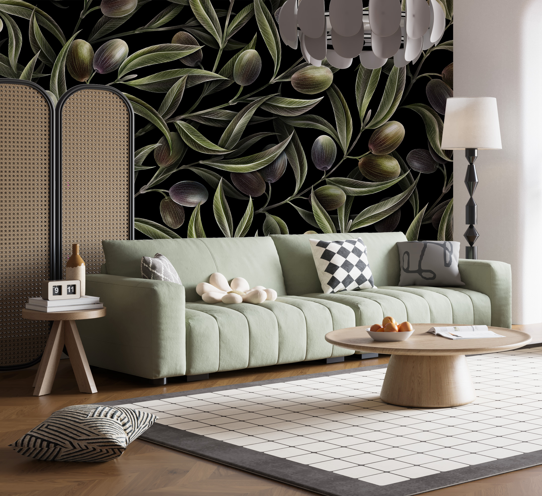 Wandgemälde Grüne Oliven