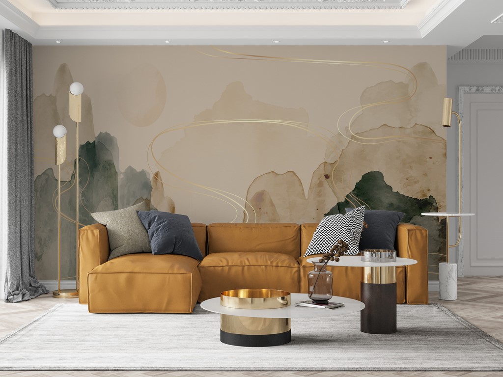 Wandbild Goldenes Band