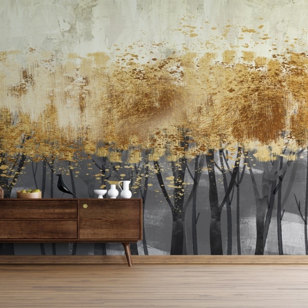 Fototapete Goldene Baumkronen