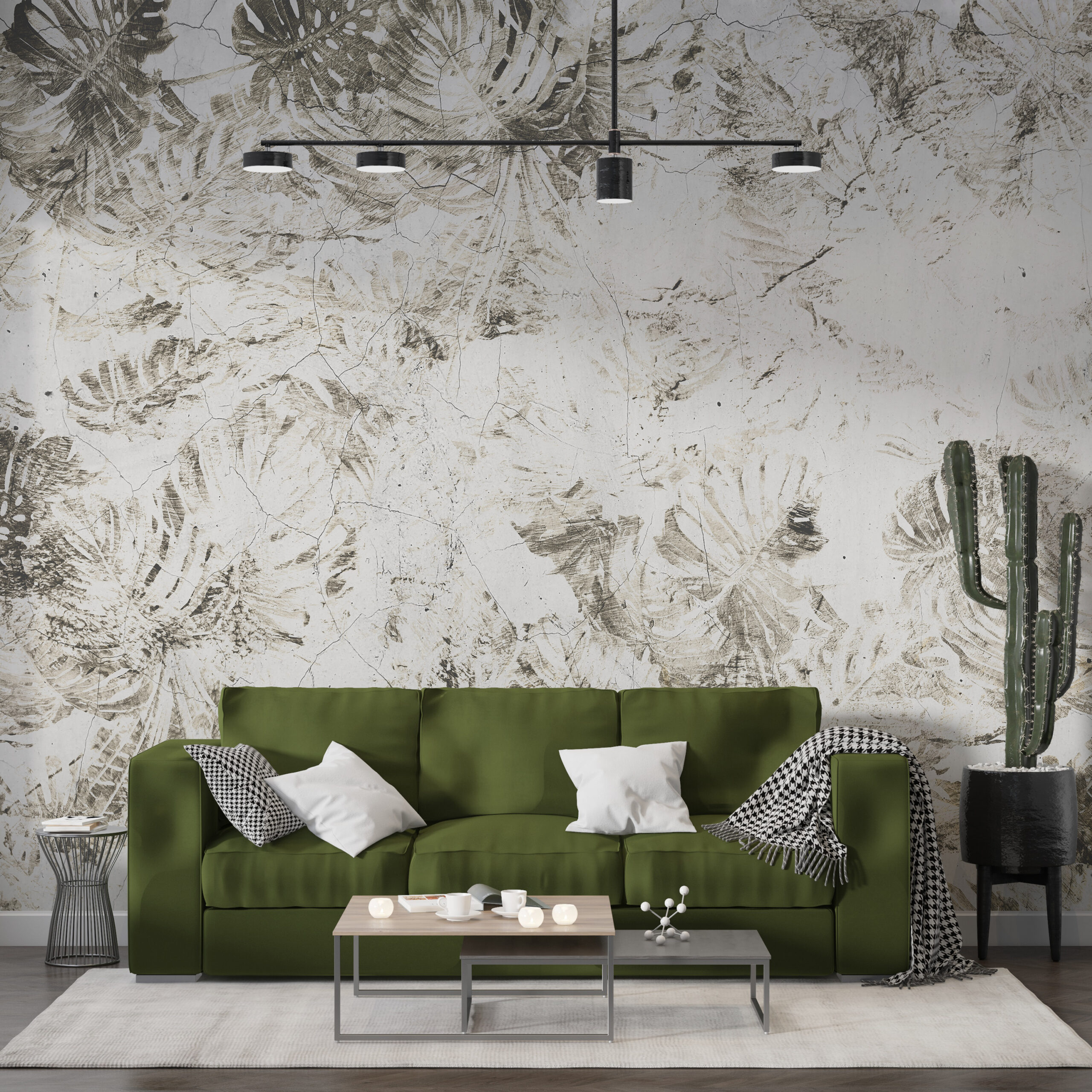 Wandmalerei Zerstört Monstera