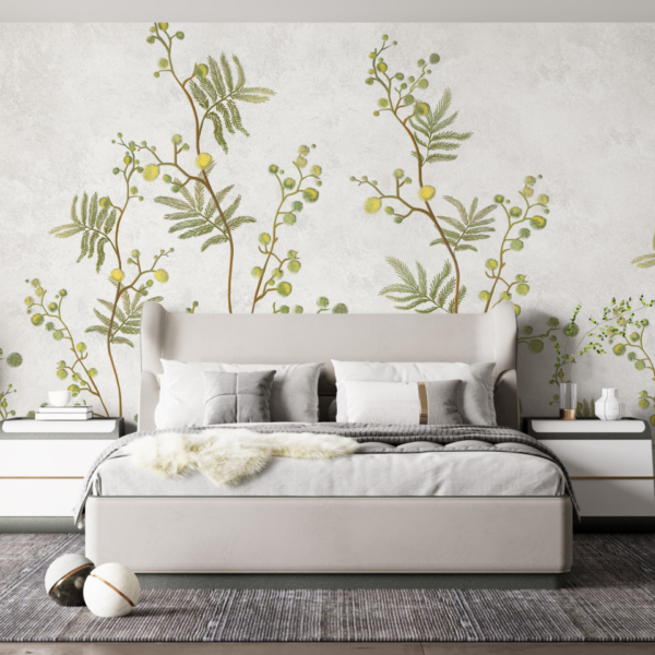 Fototapete Gelbe Blumenkugeln