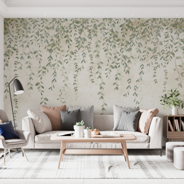 Tapete Hängende kleine Blätter