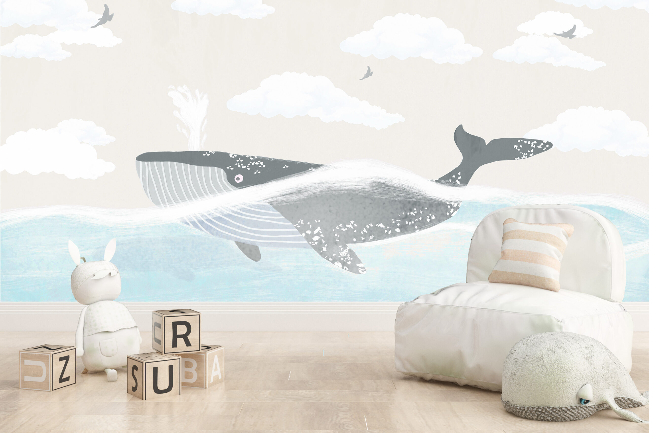 Fototapete eines Wals in Beige