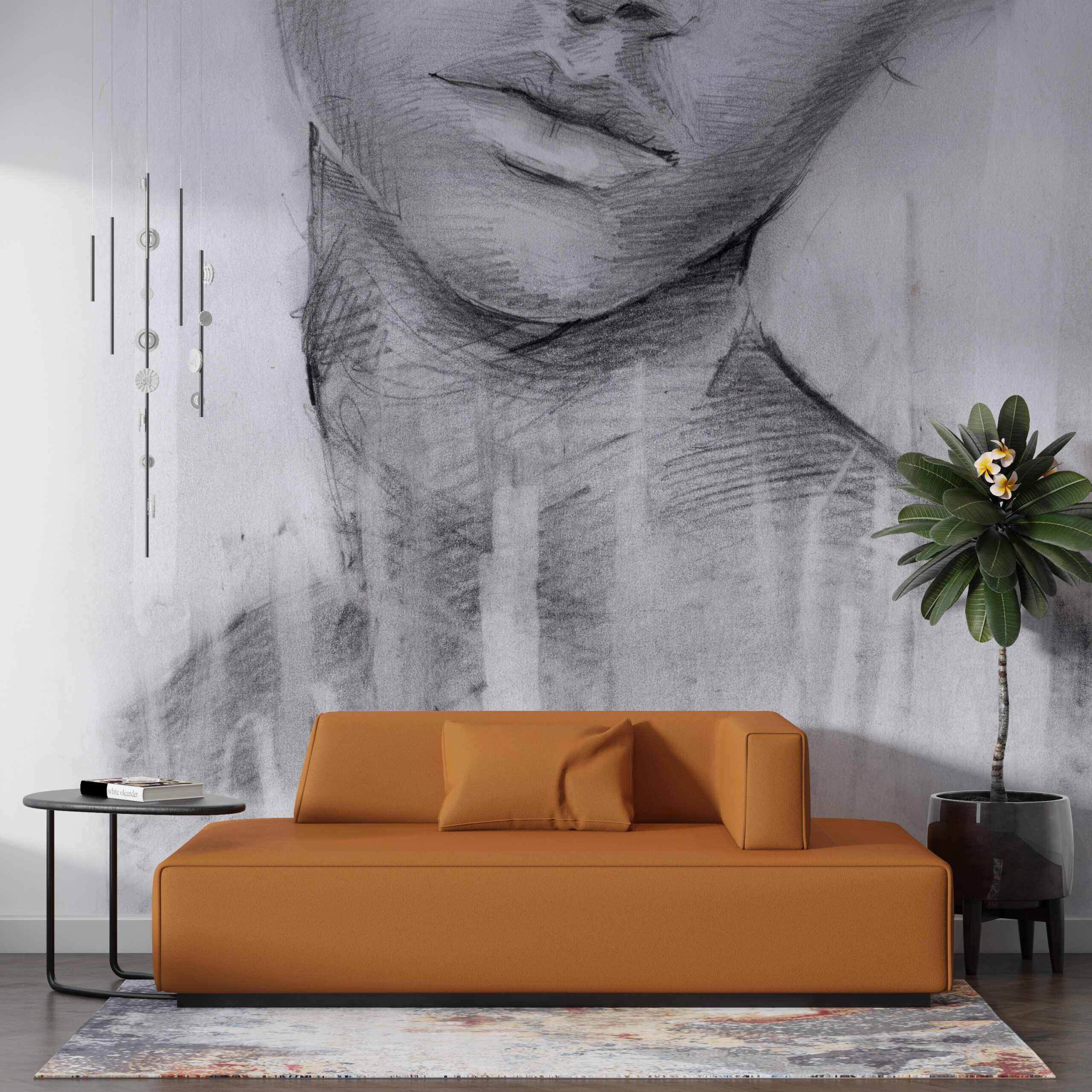 Fototapete Frau Skizze