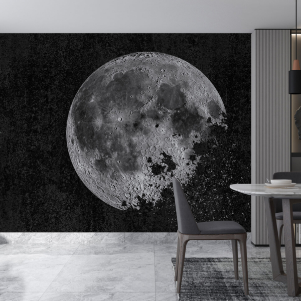 Wandmalerei Mond Schwarz