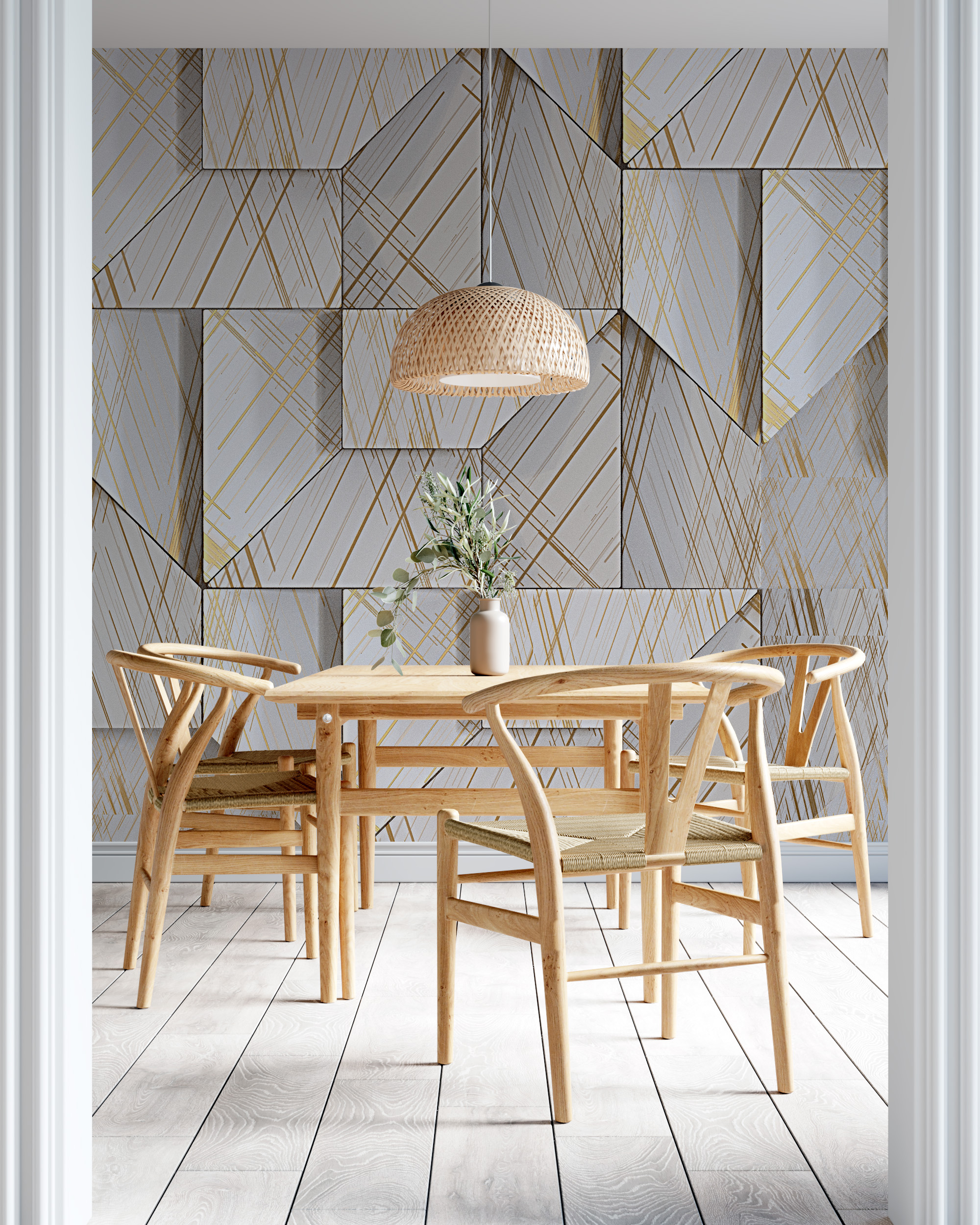 Fototapete Geometrie in Gold