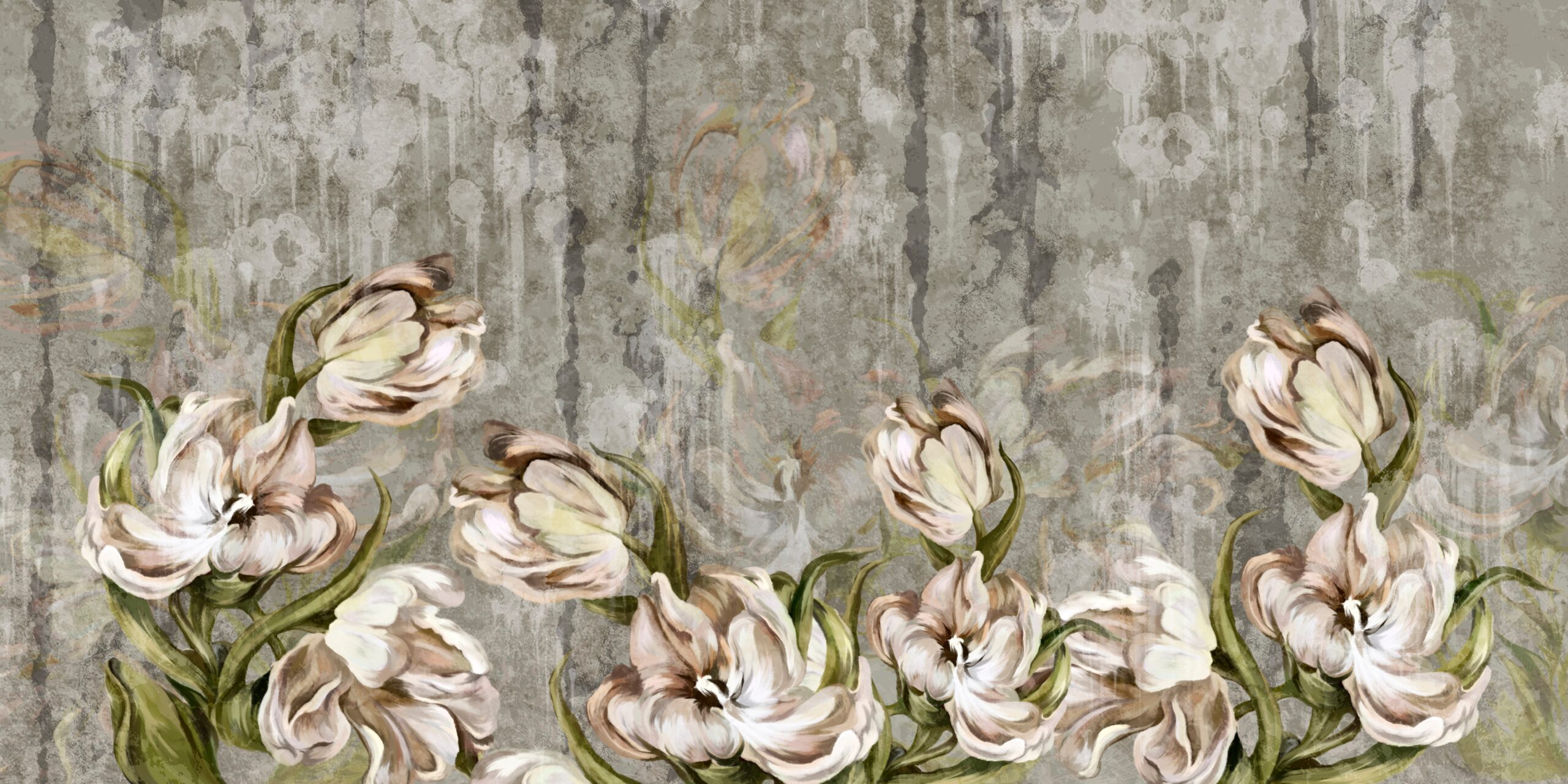 Tapete Hängende Blumen auf einem dunklen Hintergrund – Bild 3