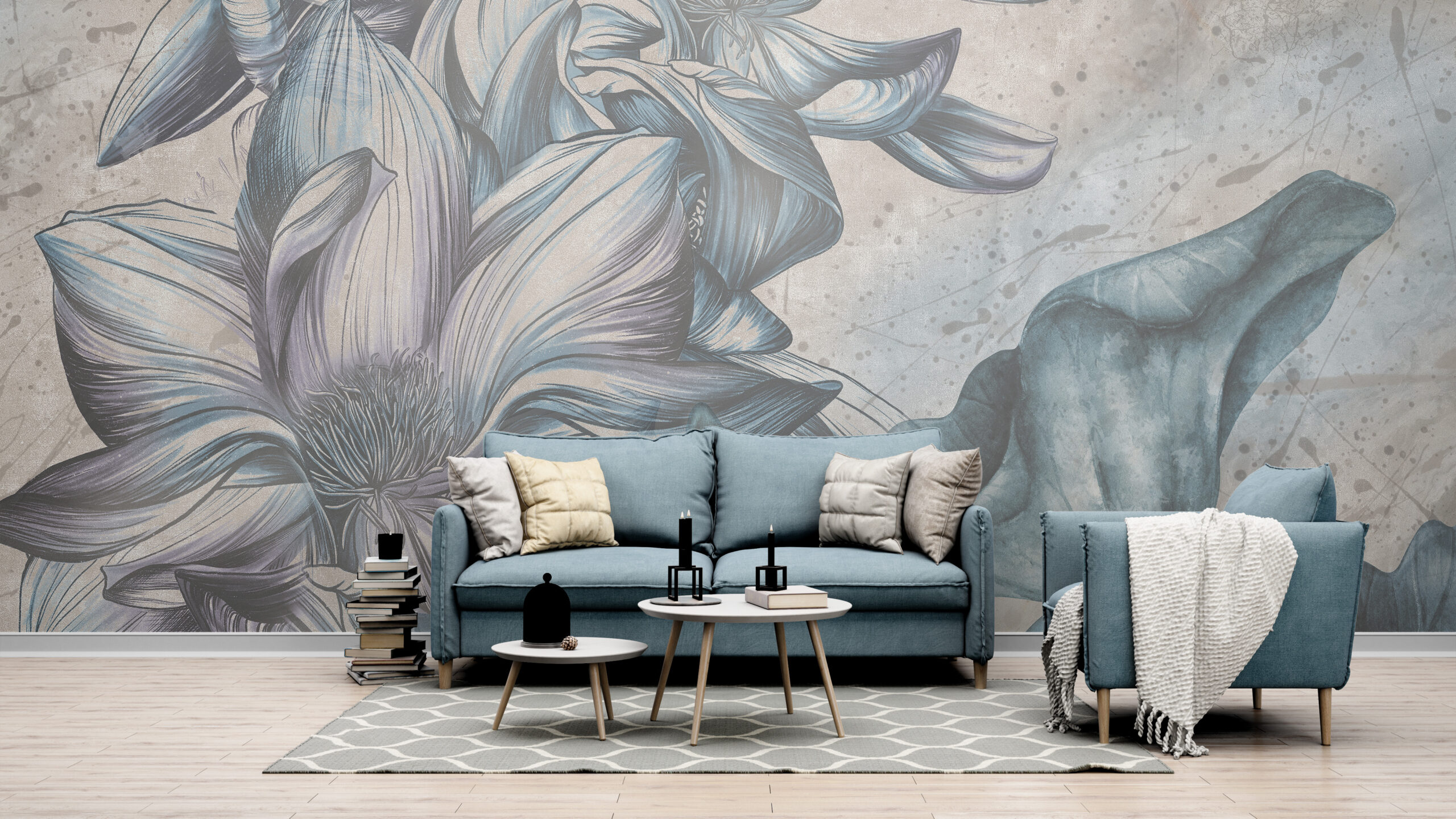 Tapete Florale Abstraktion