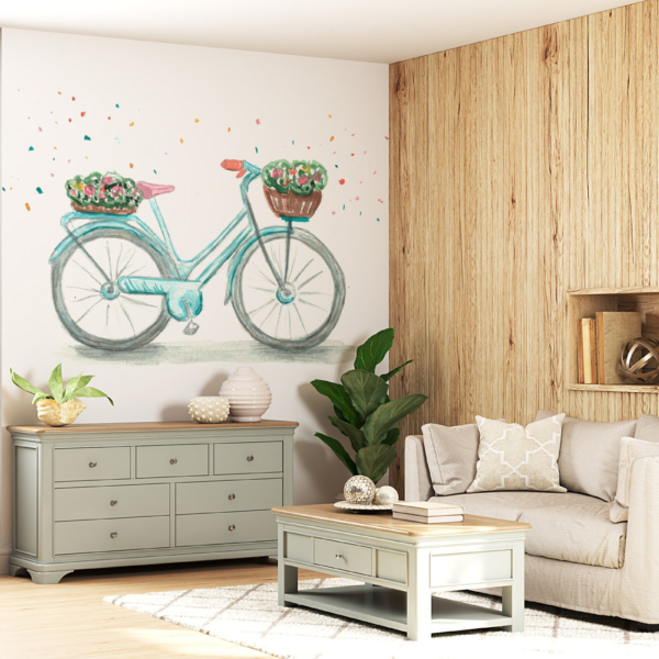 Fototapete Türkis Fahrrad