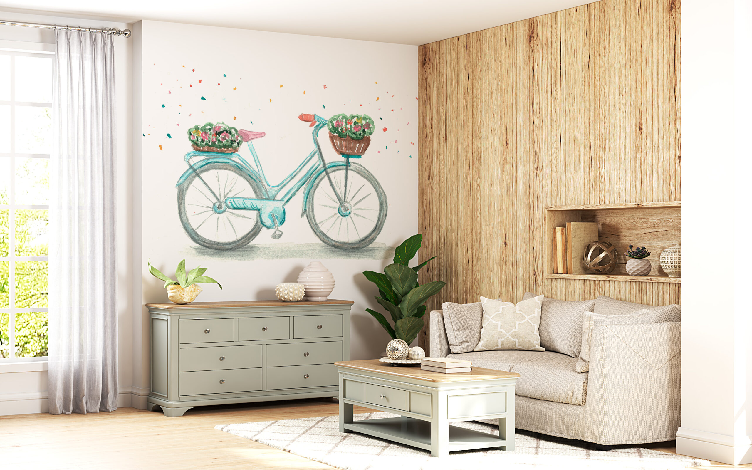 Fototapete Türkis Fahrrad