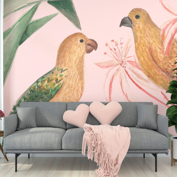 Wandmalerei Papageien