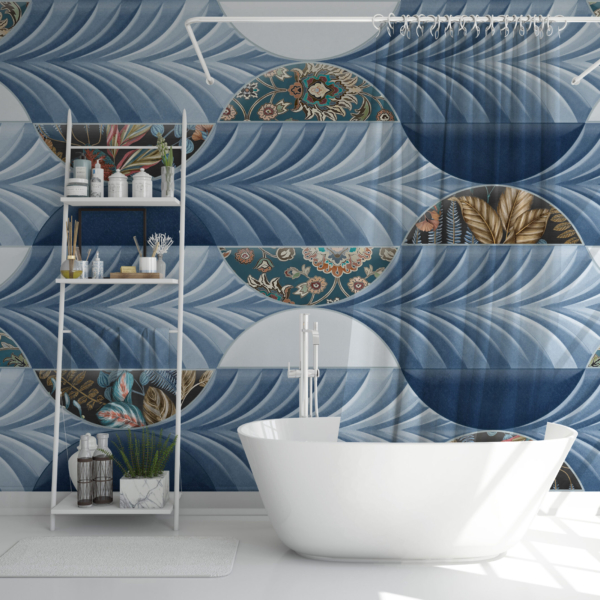 Fototapete Blau Geometrisches Motiv