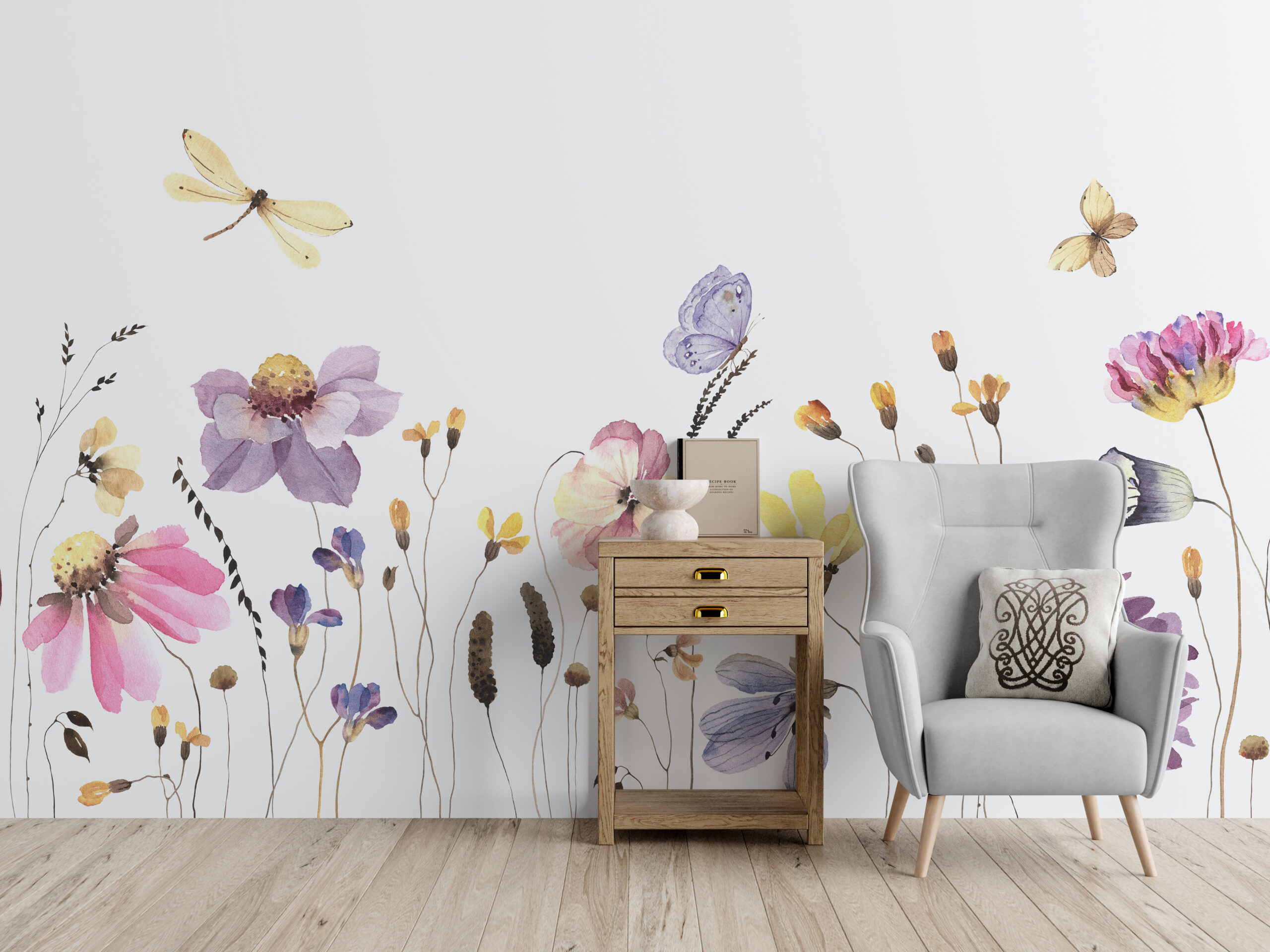 Fototapete Weiße Wiese