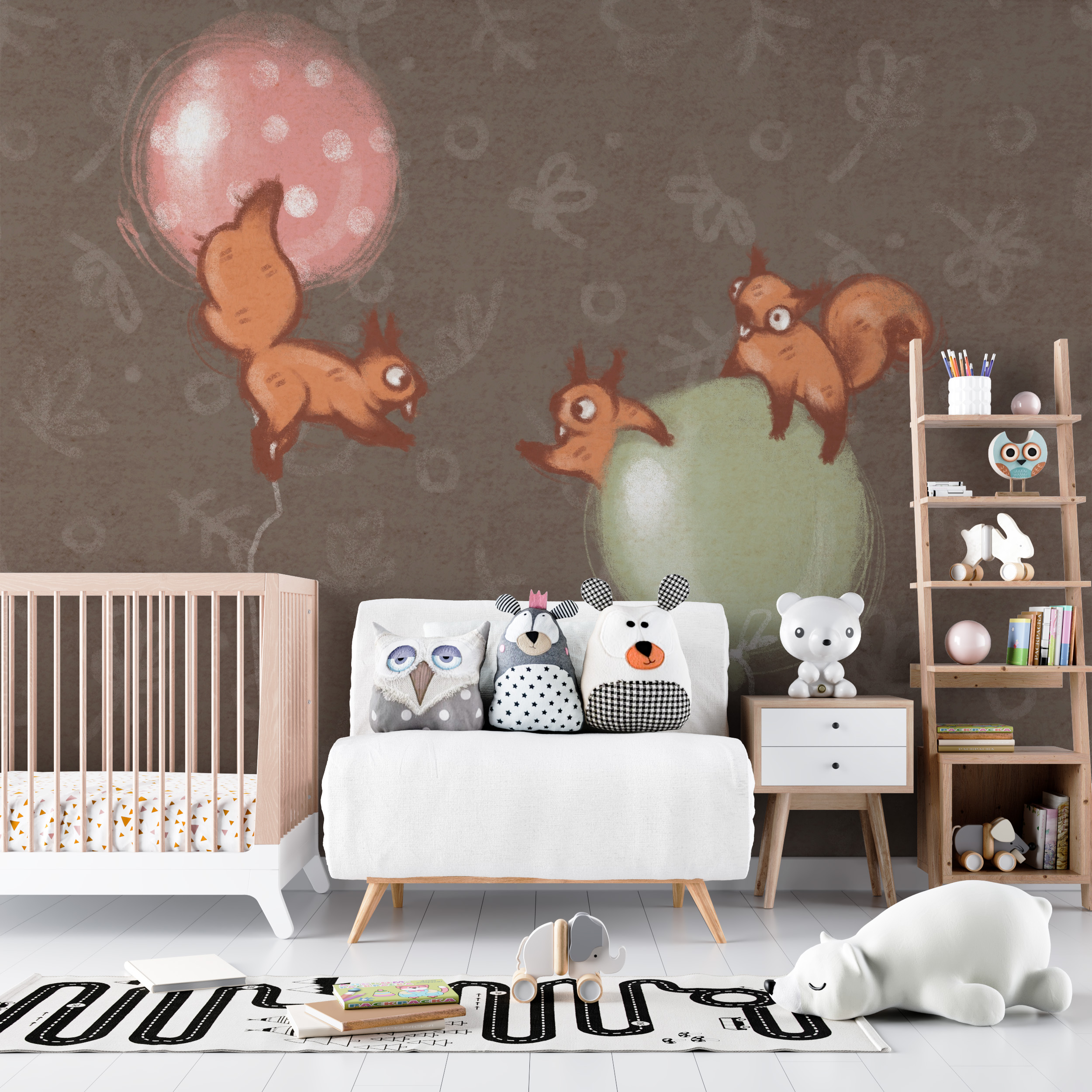 Wandmalerei Fliegende Eichhörnchen