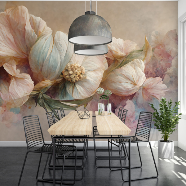 Wandgemälde Blumenkranz