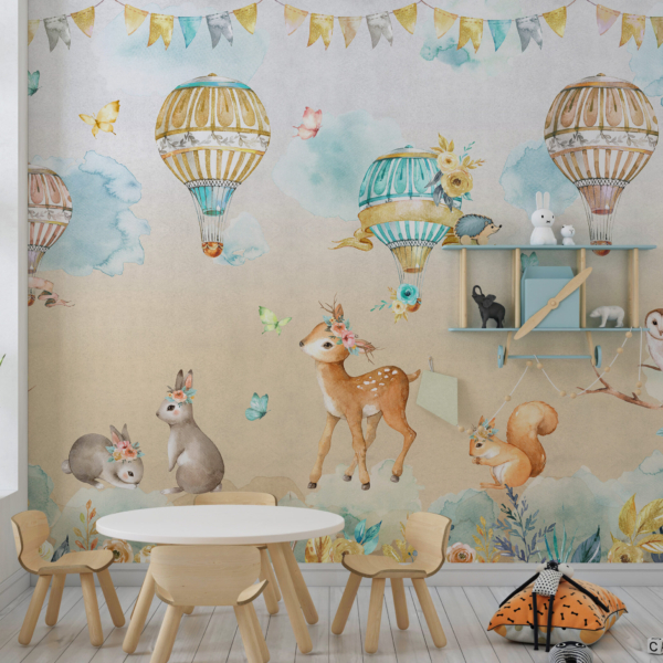 Fototapete Waldtiere in den Wolken